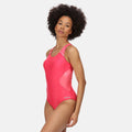 Rethink Pink-Tropical Pink - Back - Regatta Womens-Ladies Active One Piece Swimsuit