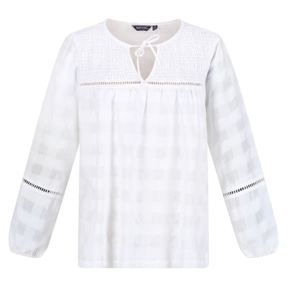 White - Front - Regatta Womens-Ladies Calluna Long-Sleeved Blouse