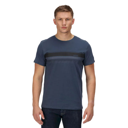 Dark Denim - Side - Regatta Mens Cline VI Whale Cotton T-Shirt