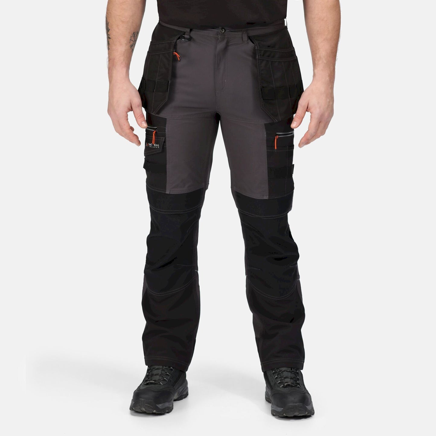 Iron-Black - Side - Regatta Mens Infiltrate Softshell Stretch Work Trousers