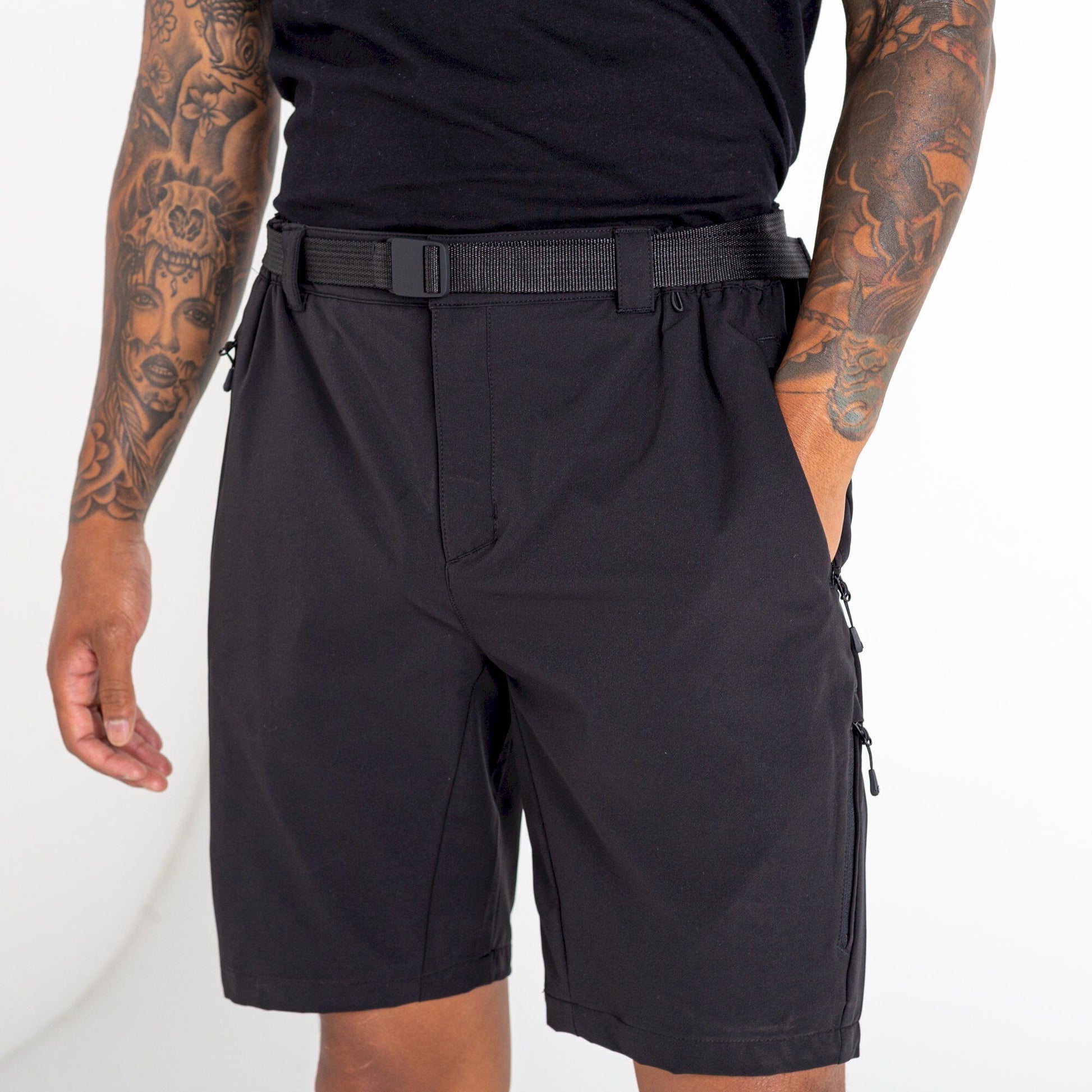 Black - Back - Dare 2B Mens Tuned In Pro Lightweight Cargo Shorts
