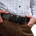 Black - Back - Regatta Mens Pro Leather Waist Belt