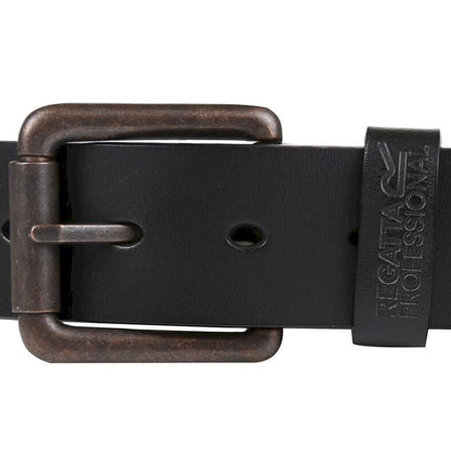 Black - Side - Regatta Professional Mens Leather Waist Belt
