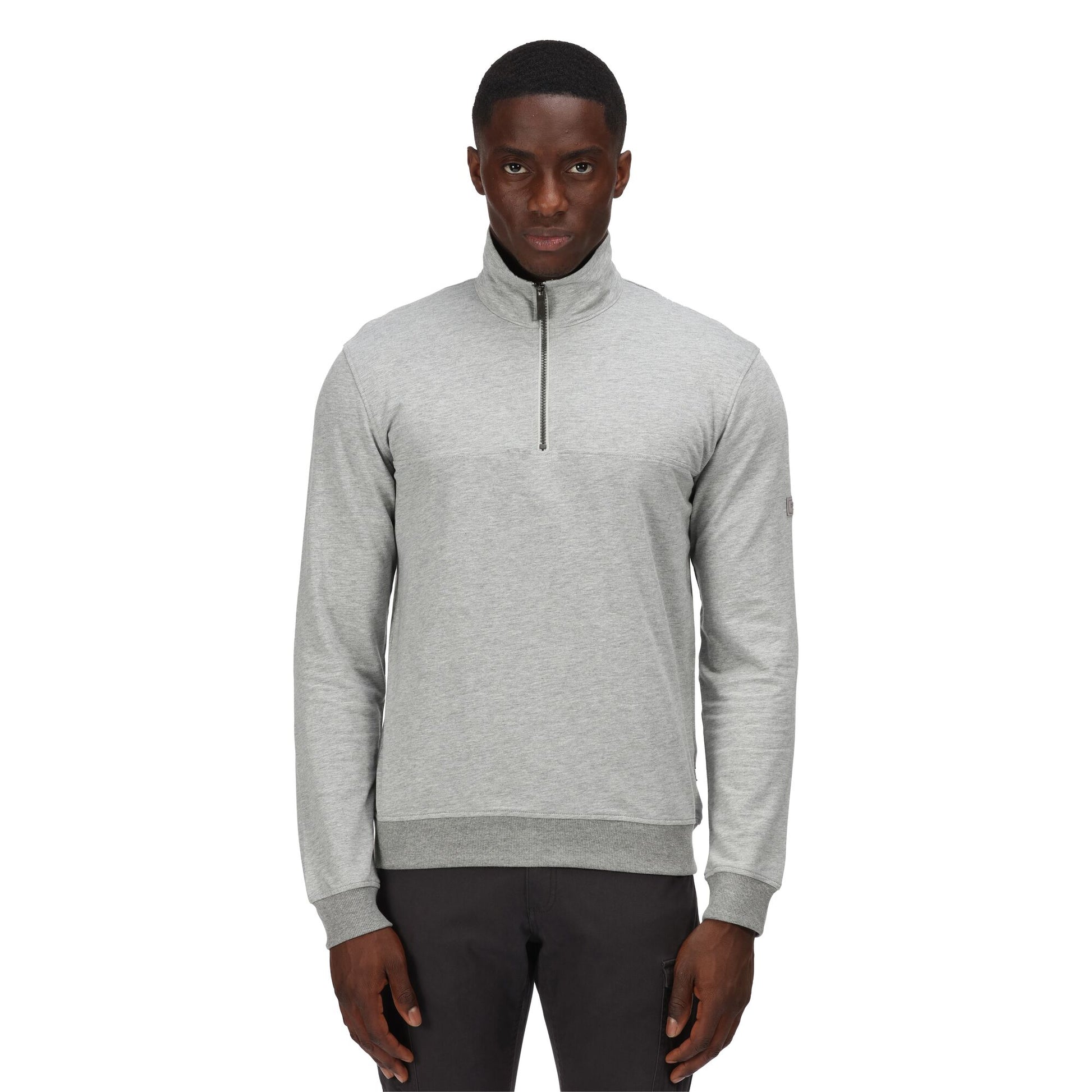 Silver Grey - Side - Regatta Mens Taron Marl Half Zip Fleece