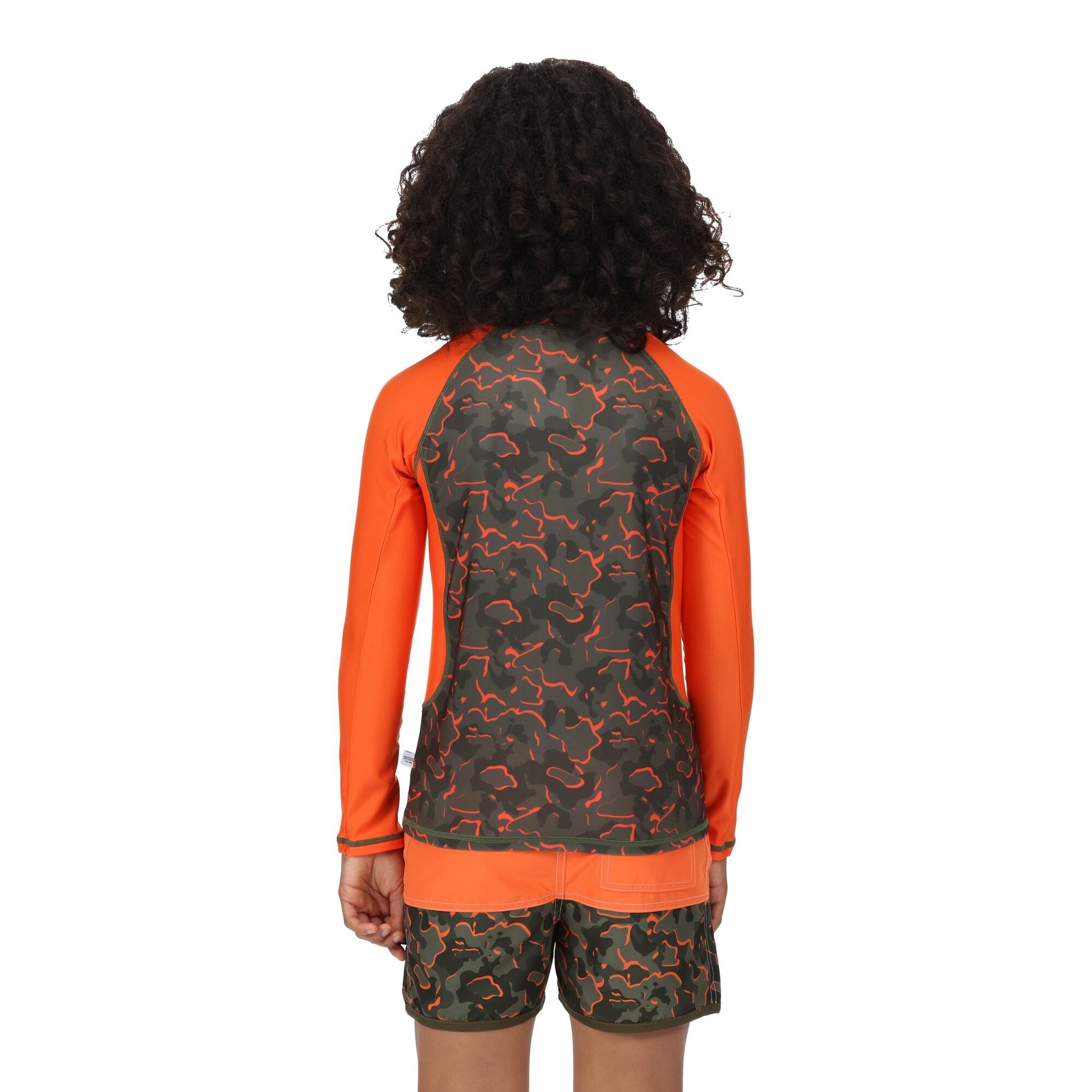 Magma Orange-Grape Leaf - Side - Regatta Childrens-Kids Sergio Camo Swim Shorts