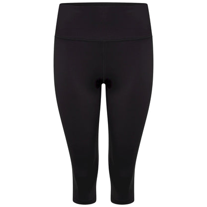 Black - Front - Dare 2B Womens-Ladies Influential Plain Recycled 3-4 Leggings