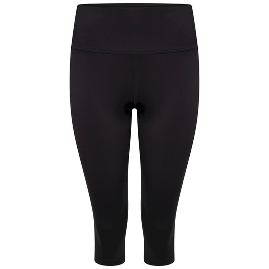 Black - Front - Dare 2B Womens-Ladies Influential Plain Recycled 3-4 Leggings