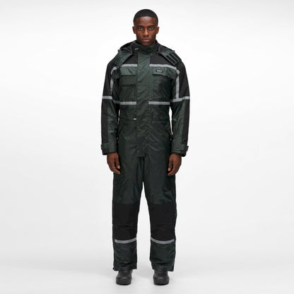 Olive - Back - Regatta Mens Waterproof Overalls