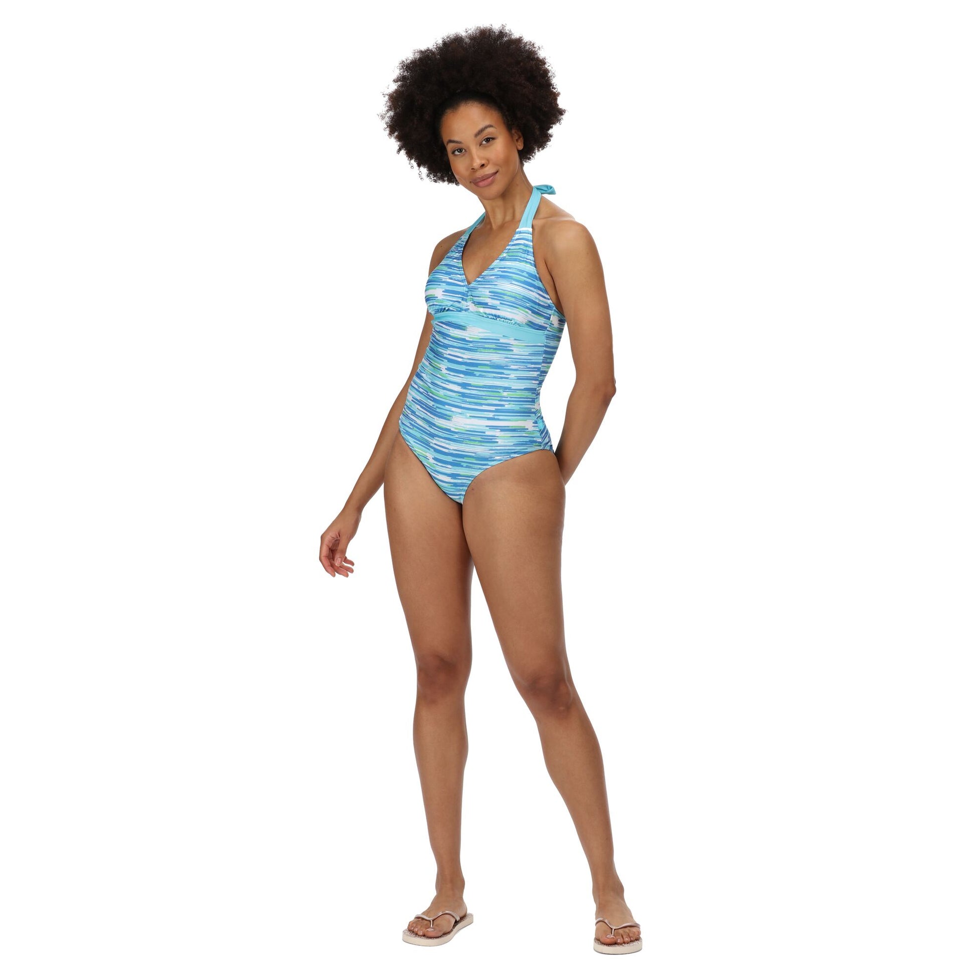 Seascape - Back - Regatta Womens-Ladies Flavia Brush Stroke One Piece Swimsuit