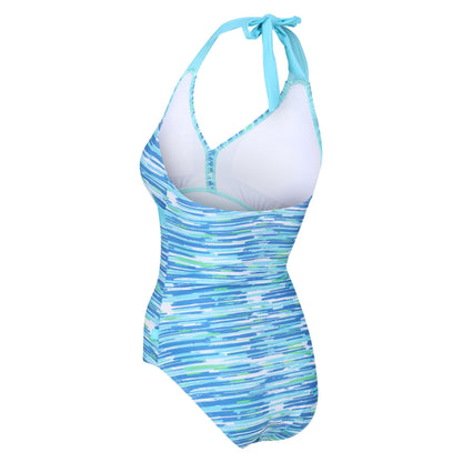 Seascape - Close up - Regatta Womens-Ladies Flavia Brush Stroke One Piece Swimsuit