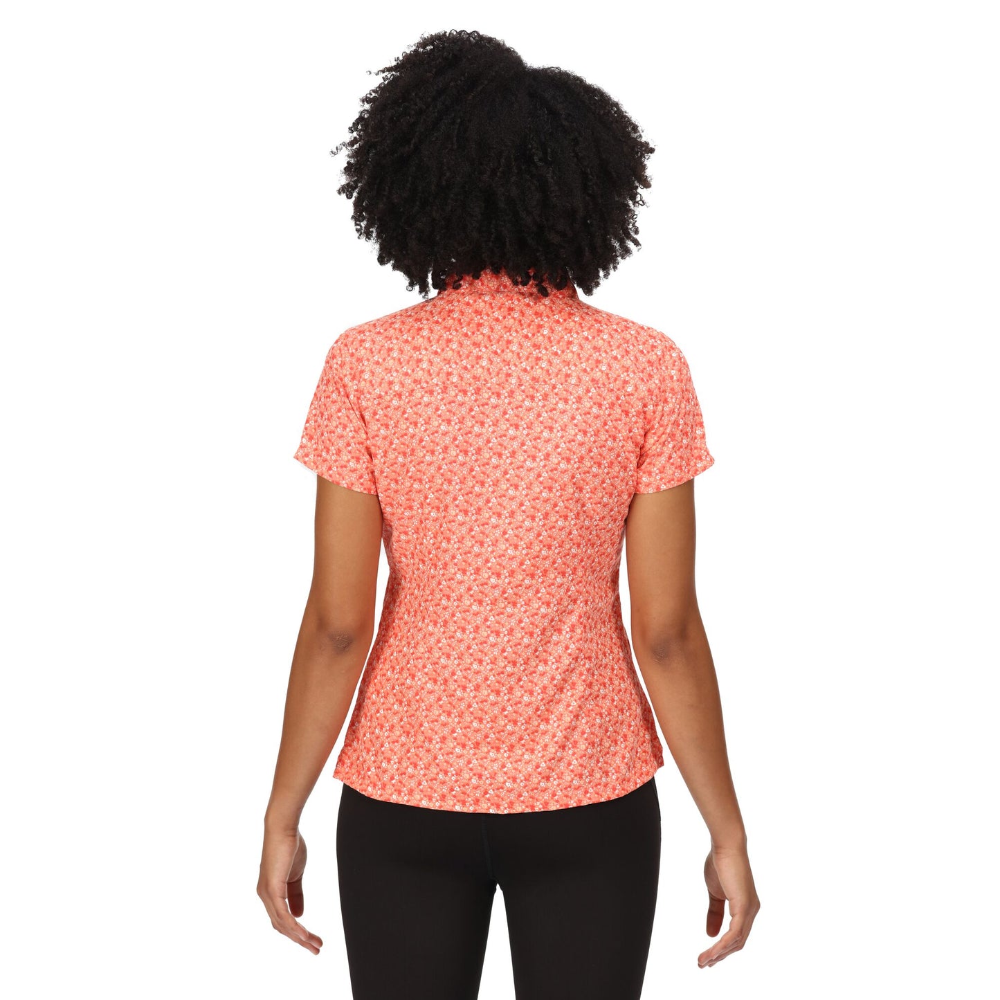 Fusion Coral - Side - Regatta Womens-Ladies Mindano VI Ditsy Print Shirt