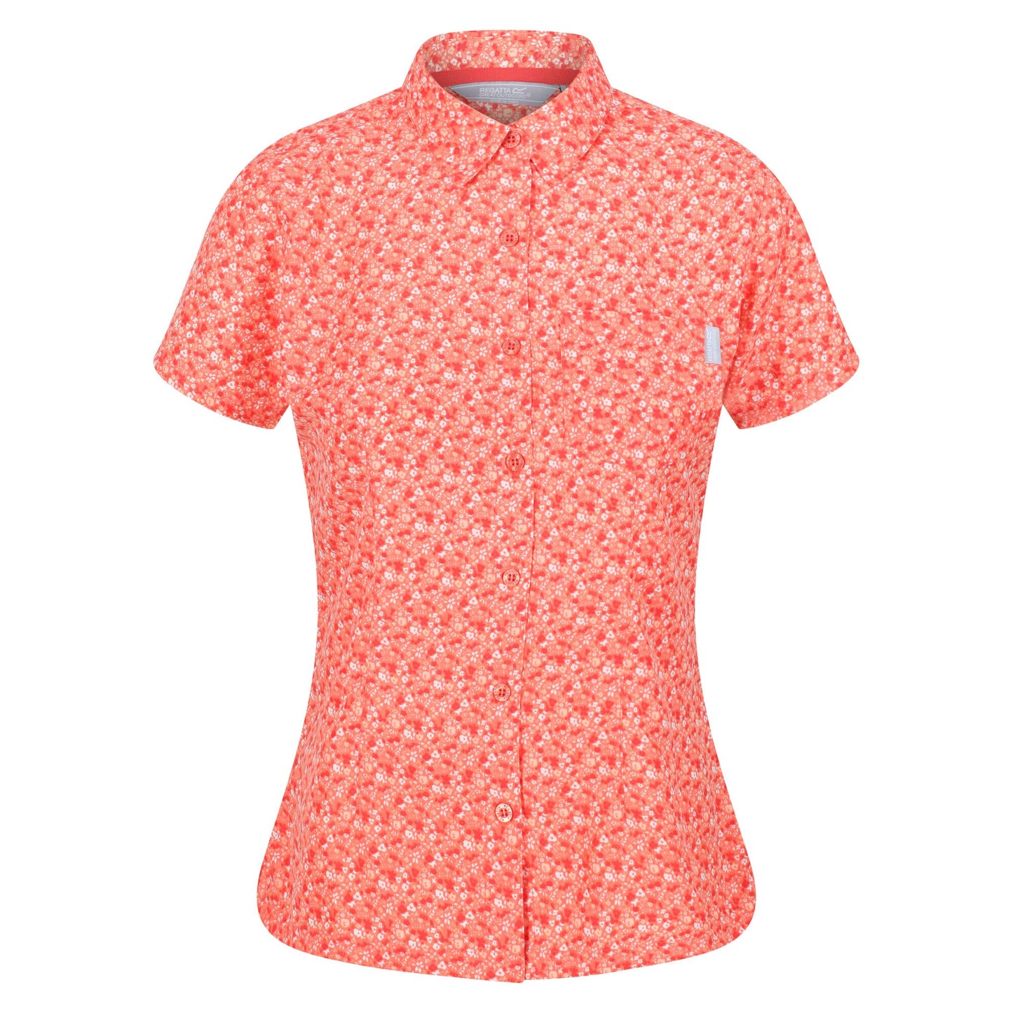 Fusion Coral - Front - Regatta Womens-Ladies Mindano VI Ditsy Print Shirt