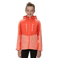 Fusion Coral-Neon Peach - Back - Regatta Childrens-Kids Highton III Waterproof Jacket