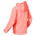 Fusion Coral-Neon Peach - Close up - Regatta Childrens-Kids Highton III Waterproof Jacket
