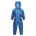 Imperial Blue - Front - Regatta Childrens-Kids Pobble Peppa Pig Car Waterproof Puddle Suit