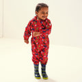 True Red - Back - Regatta Childrens-Kids Pobble Peppa Pig Dinosaur Waterproof Puddle Suit