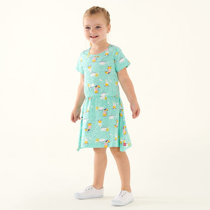 Aruba Blue - Side - Regatta Baby Girls Peppa Pig Clouds Casual Dress