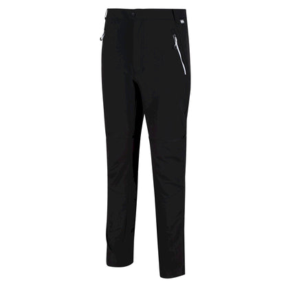 Black-Black - Close up - Regatta Mens Mountain Zip-Off Trousers