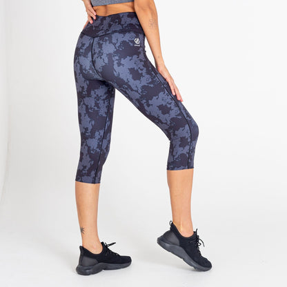 Black - Close up - Dare 2B Womens-Ladies The Laura Whitmore Edit - Influential Mirage Print 3-4 Leggings