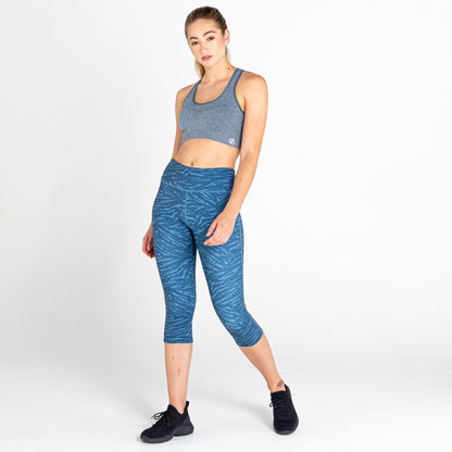 Orion Grey - Side - Dare 2B Womens-Ladies The Laura Whitmore Edit - Influential Tiger Print 3-4 Leggings