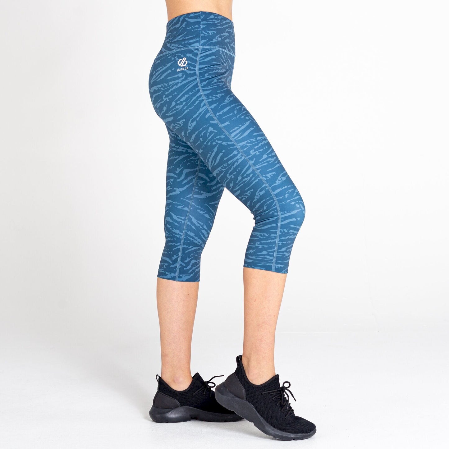 Orion Grey - Pack Shot - Dare 2B Womens-Ladies The Laura Whitmore Edit - Influential Tiger Print 3-4 Leggings