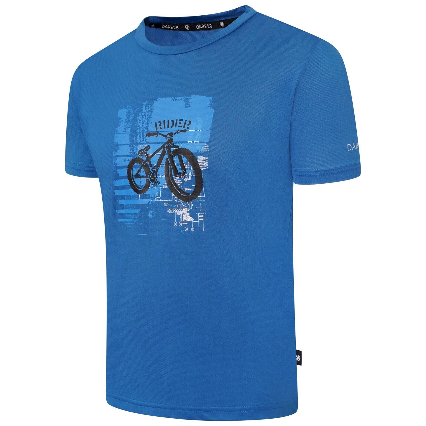 Snorkel Blue - Close up - Dare 2B Childrens-Kids Rightful Mountain Bike Recycled T-Shirt