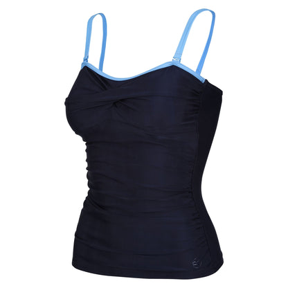 Navy-Elysium Blue - Side - Regatta Womens-Ladies Aceana II Tankini Top