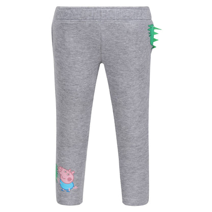 Grey Marl - Front - Regatta Childrens-Kids Marl Peppa Pig Jogging Bottoms
