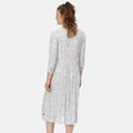 White - Lifestyle - Regatta Womens-Ladies Briella Ditsy Print Long-Sleeved Casual Dress