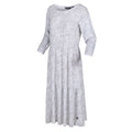 White - Close up - Regatta Womens-Ladies Briella Ditsy Print Long-Sleeved Casual Dress