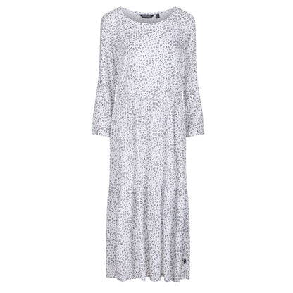 White - Front - Regatta Womens-Ladies Briella Ditsy Print Long-Sleeved Casual Dress