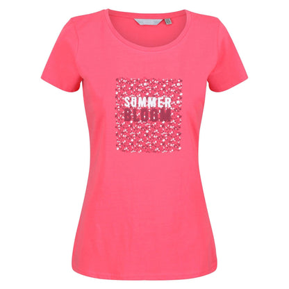 Tropical Pink - Front - Regatta Womens-Ladies Breezed II Floral T-Shirt