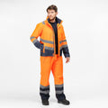 Orange-Navy - Back - Regatta Mens Hi-Vis Waterproof Jacket