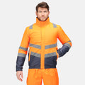 Orange-Navy - Back - Regatta Mens Bomber Waterproof Hi-Vis Jacket