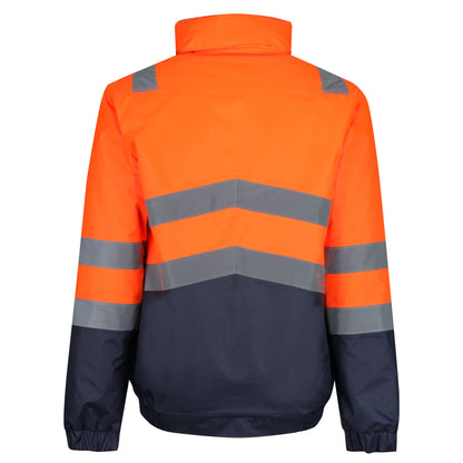 Orange-Navy - Pack Shot - Regatta Professional Mens Waterproof Hi-Vis Jacket