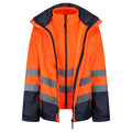 Orange-Navy - Close up - Regatta Professional Mens 3 in 1 Hi-Vis Jacket