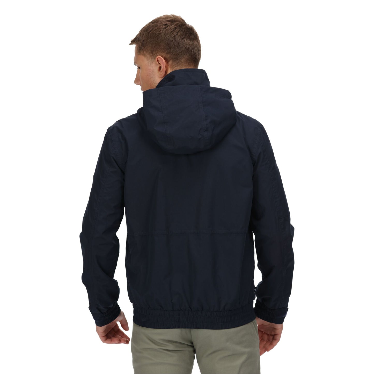 Navy - Side - Regatta Mens Feelding Linear Waterproof Bomber Jacket