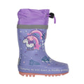 Lilac Bloom - Front - Regatta Childrens-Kids Splash Peppa Pig Unicorn Wellington Boots