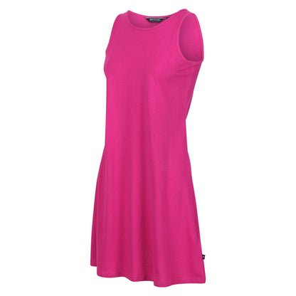 Fuchsia - Close up - Regatta Womens-Ladies Kaimana Plain Swing Dress