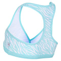 Aruba Blue - Pack Shot - Regatta Girls Hosanna Zebra Print Swim Top