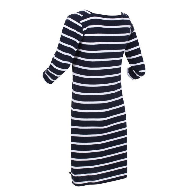 Navy-White - Lifestyle - Regatta Womens-Ladies Paislee Stripe Casual Dress