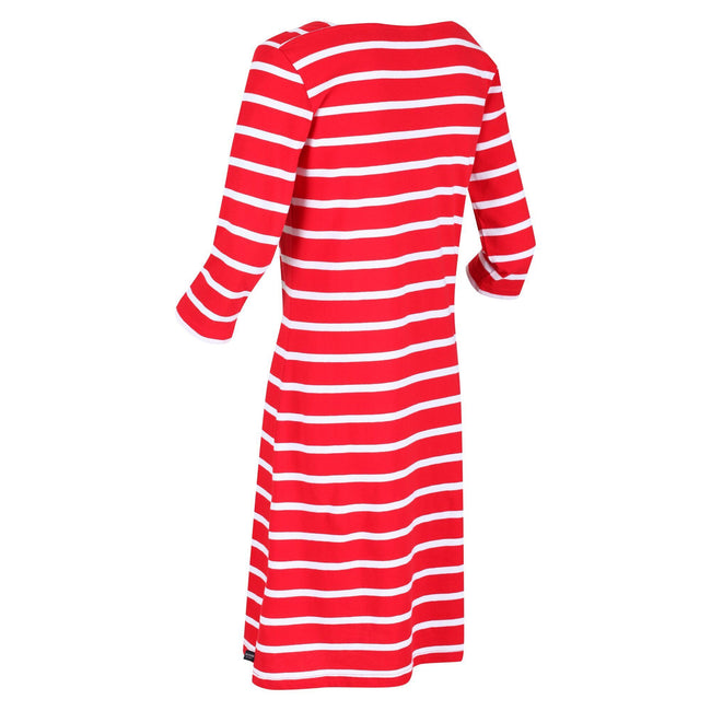 True Red-White - Close up - Regatta Womens-Ladies Paislee Stripe Casual Dress