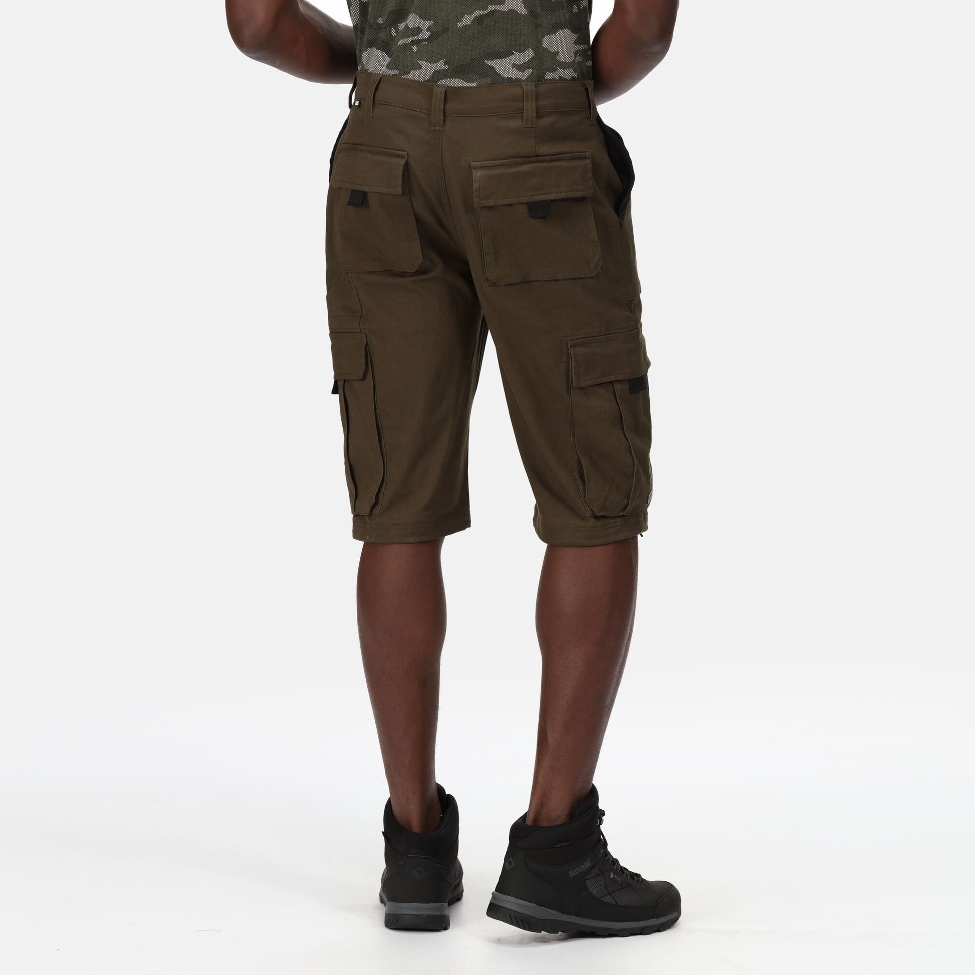 Khaki - Side - Regatta Professional Mens Cargo Shorts