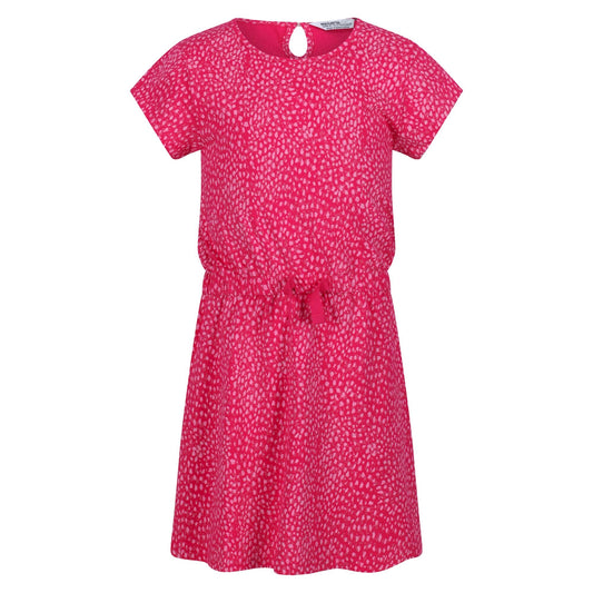 Pink Fusion - Front - Regatta Childrens-Kids Catrinel Animal Print Casual Dress