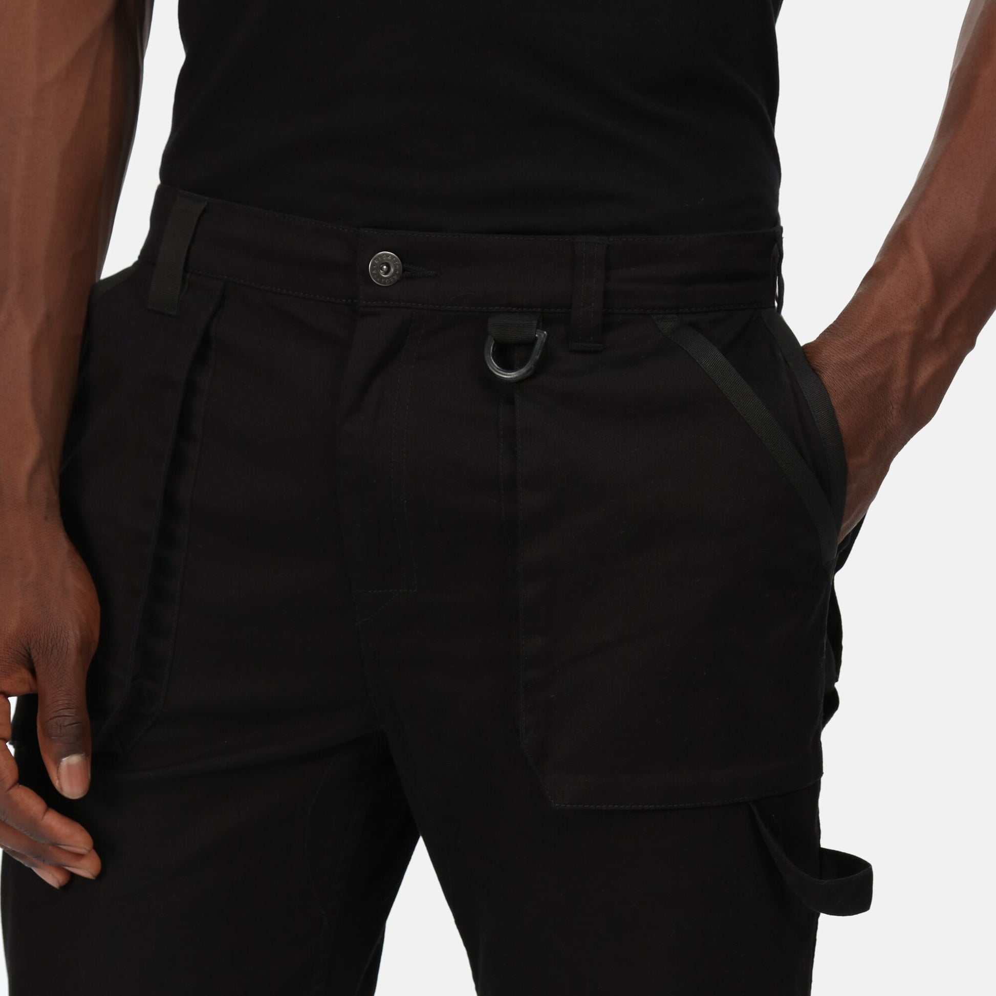 Black - Close up - Regatta Professional Mens Work Trousers