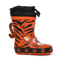 Blaze Orange - Back - Regatta Childrens-Kids Mudplay Tiger Print Wellington Boots