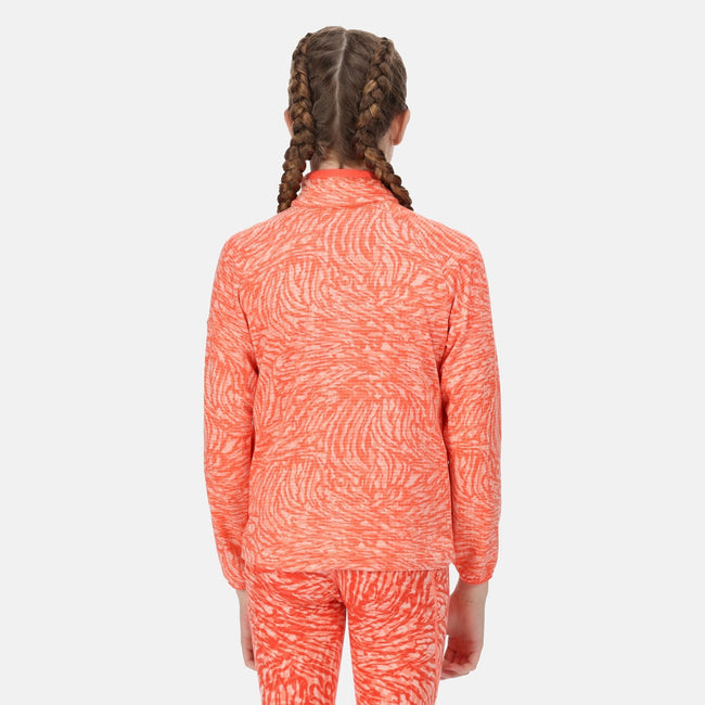 Fusion Coral - Lifestyle - Regatta Childrens-Kids Highton Animal Print Half Zip Fleece Top