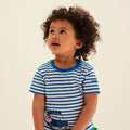 Imperial Blue-White - Pack Shot - Regatta Childrens-Kids Peppa Pig Contrast Striped T-Shirt