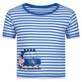 Imperial Blue-White - Front - Regatta Childrens-Kids Peppa Pig Contrast Striped T-Shirt