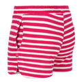 Pink Fusion-White - Pack Shot - Regatta Childrens-Kids Dayana Towelling Stripe Casual Shorts